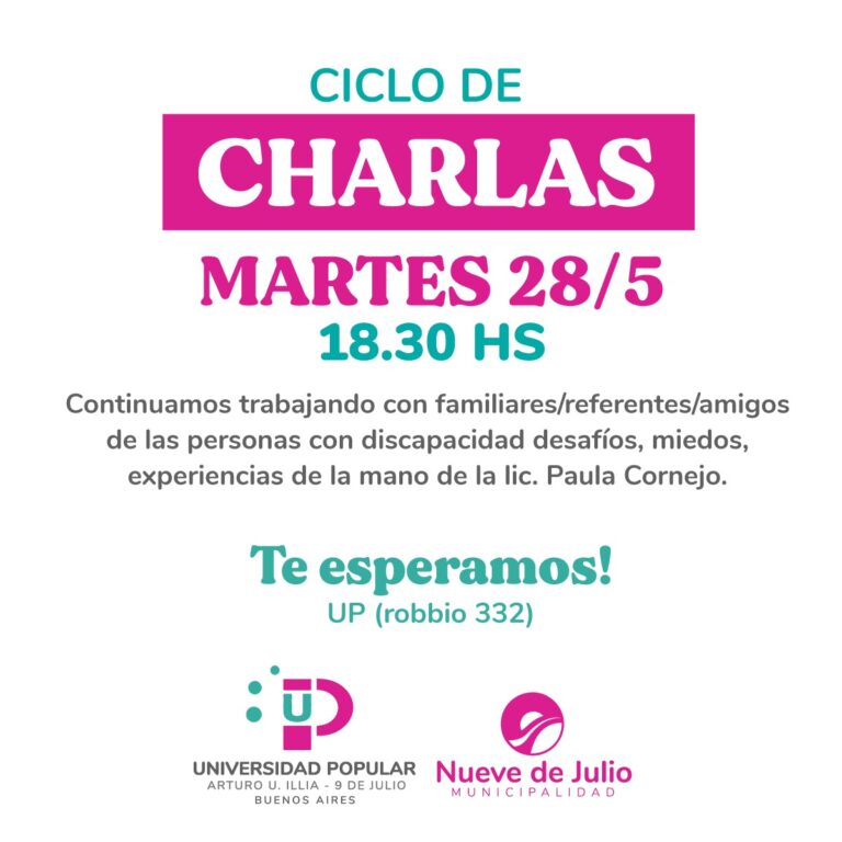Continuidad del ciclo de charlas para personas que conviven con quienes tienen alguna discapacidad