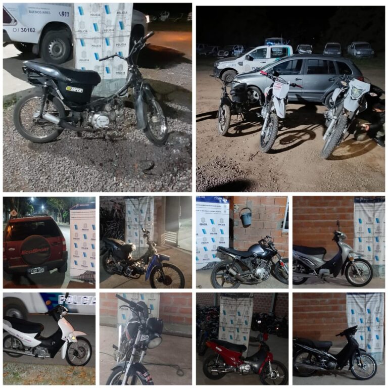 En Pehuajó se secuestraron una decena de motocicletas y vehículos de diversas marcas y cilindradas