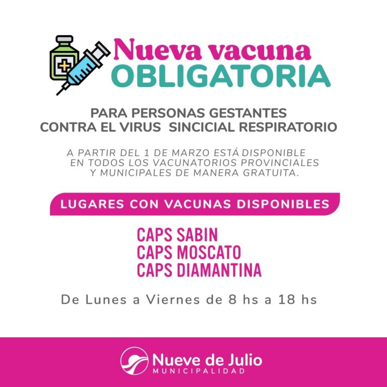 Sigue disponible la vacuna contra el Virus Sincicial Respiratorio (VSR)