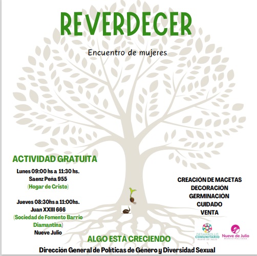 Jornada ‘Reverdecer’ impulsada por la Dirección de Políticas de Género y Diversidad Sexual