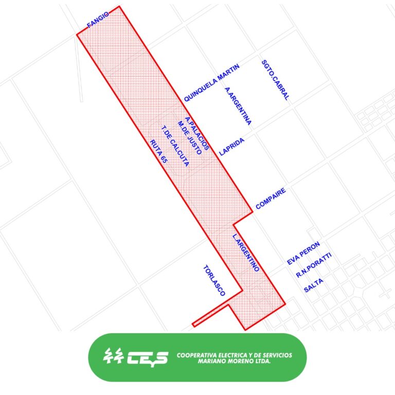 La CEyS programó un corte de luz en un sector de quintas de Nueve de Julio