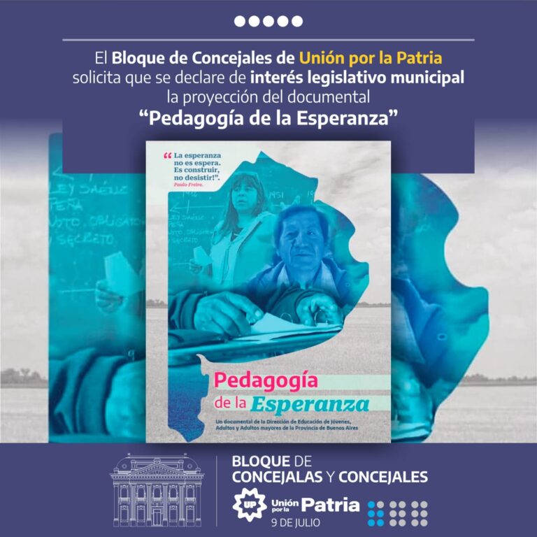 Declaración de Interés Legislativo Municipal para la Proyección del Documental ‘Pedagogía de la Esperanza