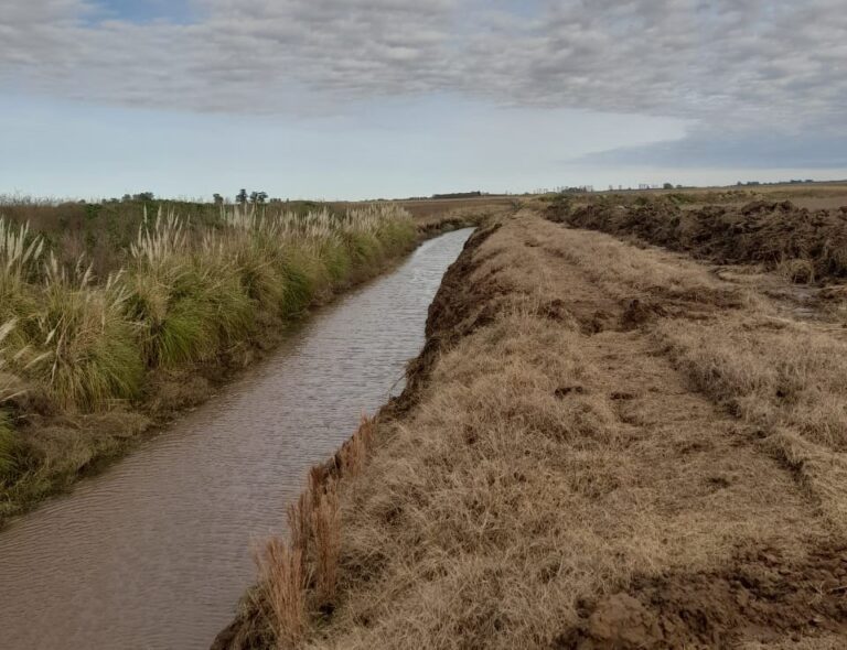 Obras hídricas en Carlos María Naón para escurrimiento del pueblo ante lluvias