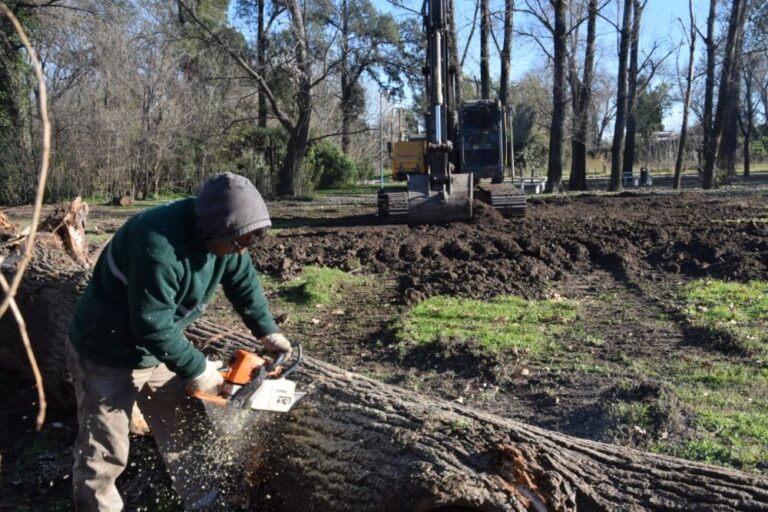 Se realizan trabajos en el Parque general San Martín