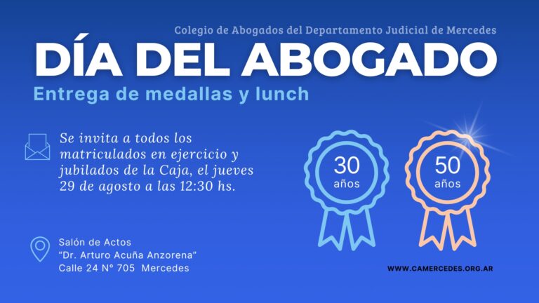 Celebración del Día del Abogado en Mercedes: reconocimiento a trayectorias destacadas