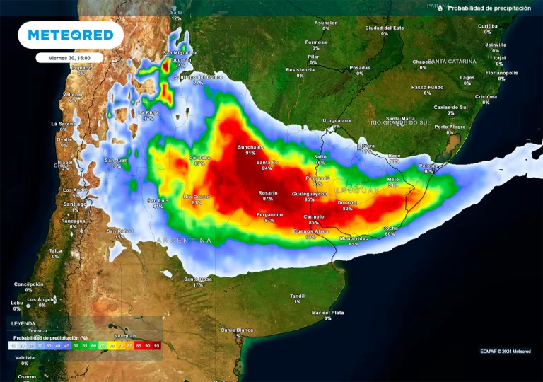 El viernes llegará la tormenta de Santa Rosa con lluvias abundantes