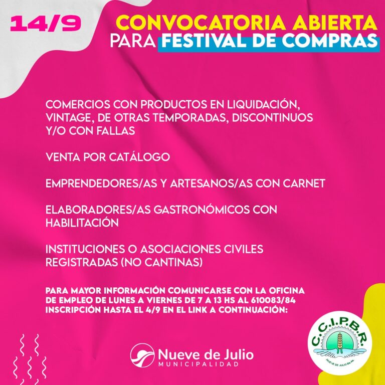 Invitación abierta para el Festival de Compras