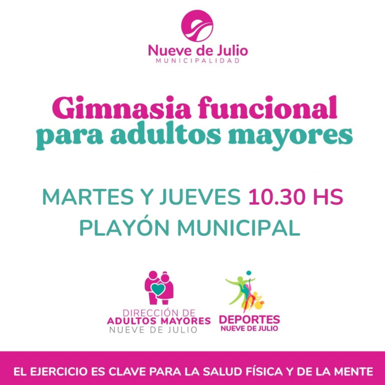 Gimnasia funcional para adultos mayores en el Playón Municipal ‘Eva Perón’!