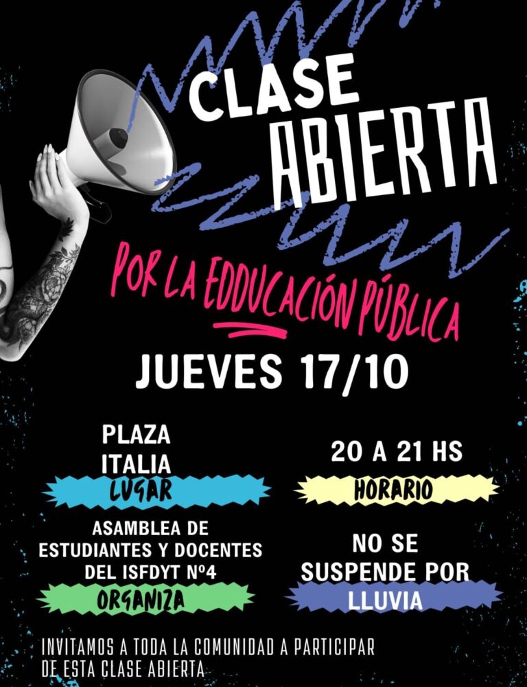 Plaza Italia será una gran aula para una clase pública