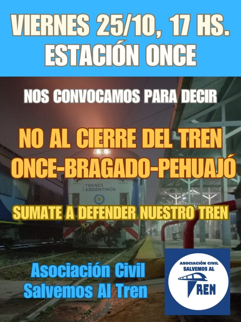 ‘Salvemos al Tren’ recoge firmas para que se mantenga el ramal Once-Pehuajó