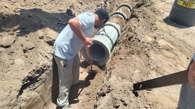 Se realiza importante obra de desagües pluviales