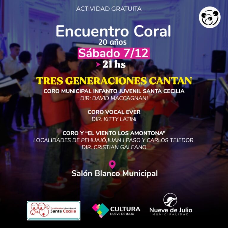 El Coro Infanto Juvenil ‘Santa Cecilia’ celebra 20 Años con el concierto ‘Tres Generaciones Cantan’