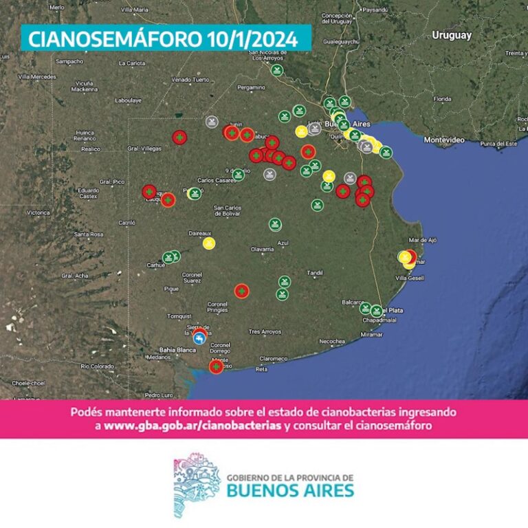 Diez municipios en alerta roja por cianobacterias