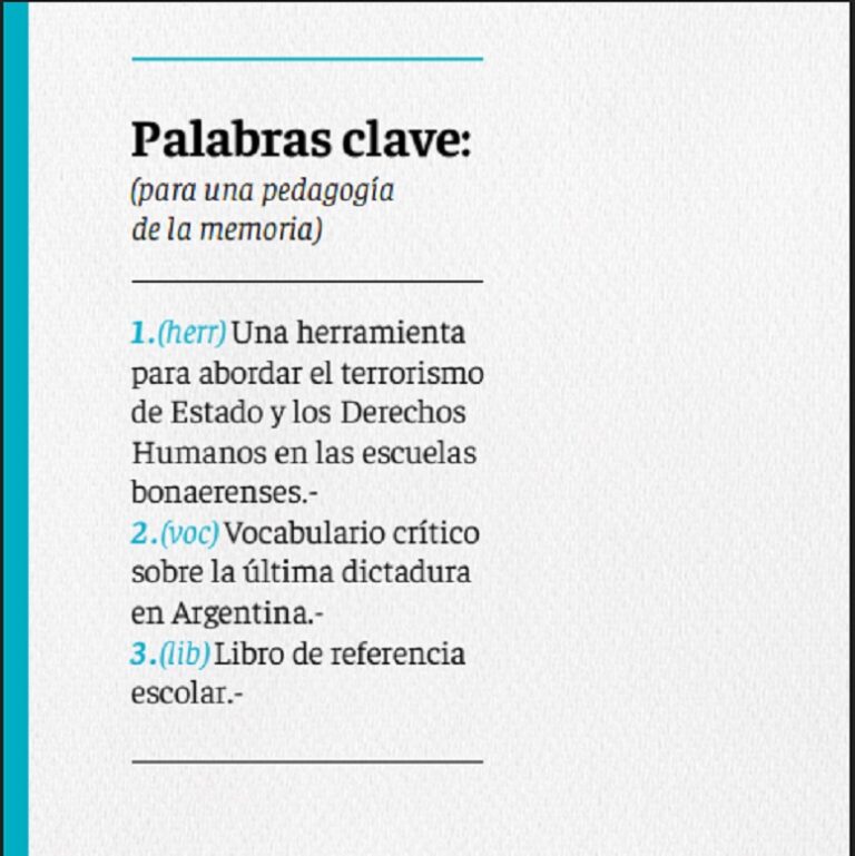 Se presentó “Palabras clave”, un libro para enseñar y construir Memoria en la escuela