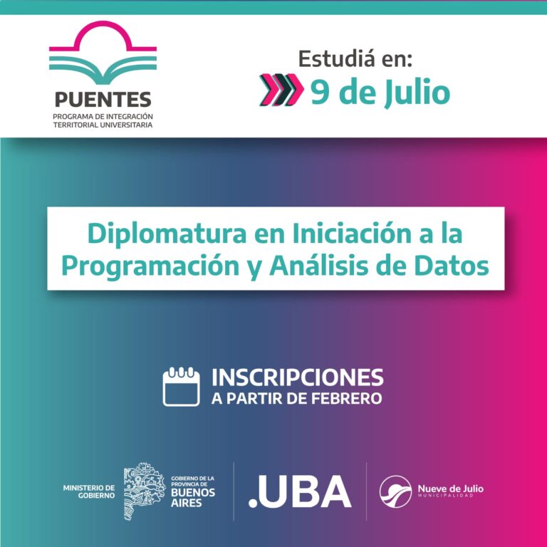 Sigue abierta la inscripción para la Diplomatura en Iniciación a la Programación y Análisis de Datos en San Cayetano