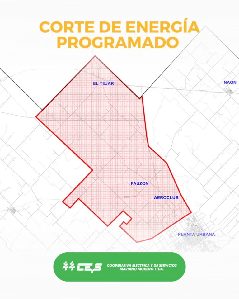 Corte programado de energía eléctrica en Fauzón, El Tejar y zona del Aeroclub