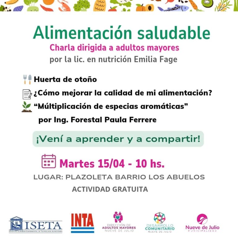 Charla sobre Alimentación Saludable para Adultos Mayores