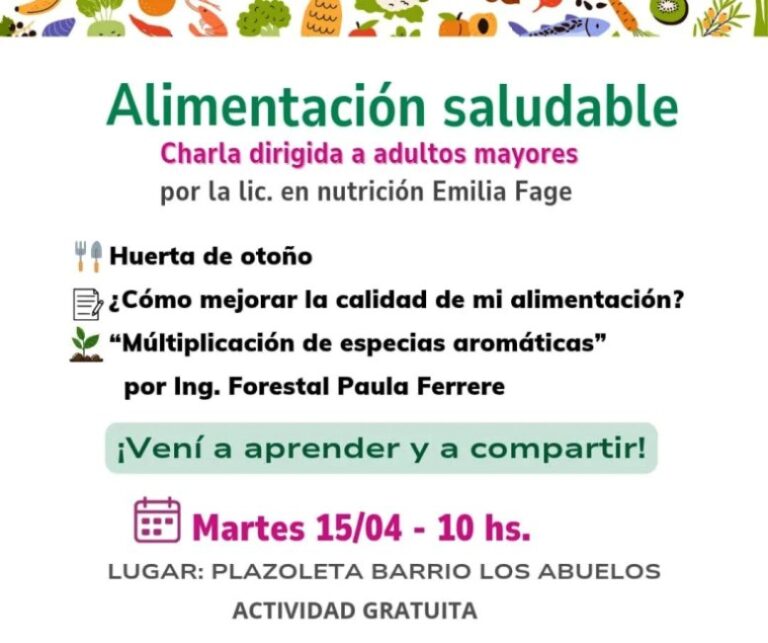 Charla para adultos mayores sobre alimentación saludable