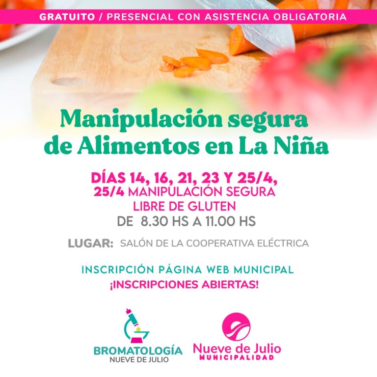 Curso gratuito de manipuladores de alimentos en La Niña