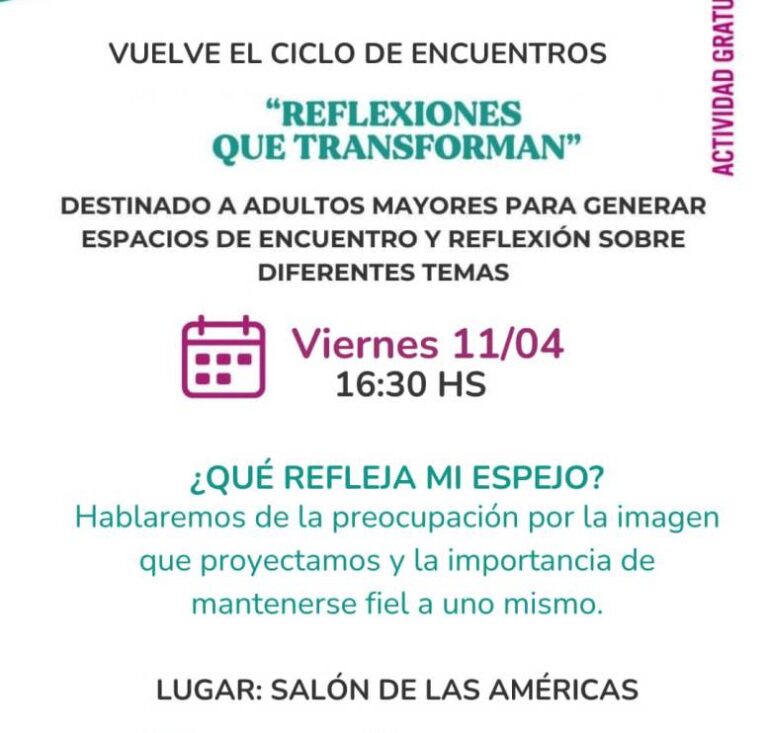 “Reflexiones que transforman:” ciclo para adultos mayores