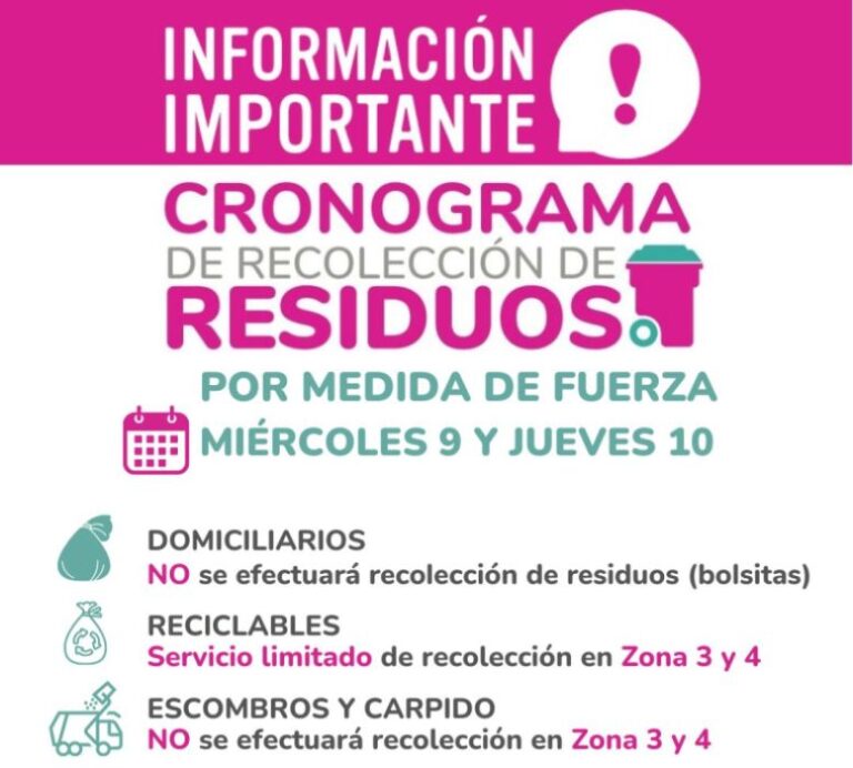 Se verá afectado el servicio de recolección de residuos ante el paro de la CGT