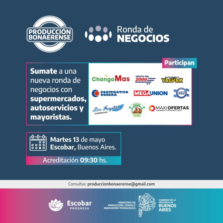 Se invita a participar de la “Ronda de Producción Bonaerense” en Escobar