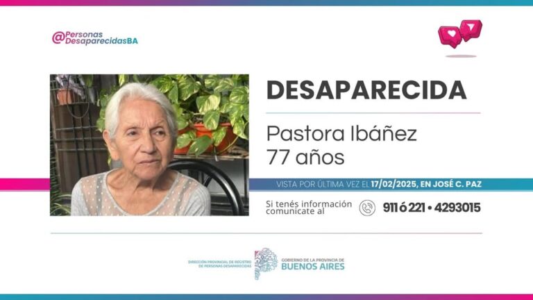 Buscan a una mujer de 77 años desaparecida en José C. Paz