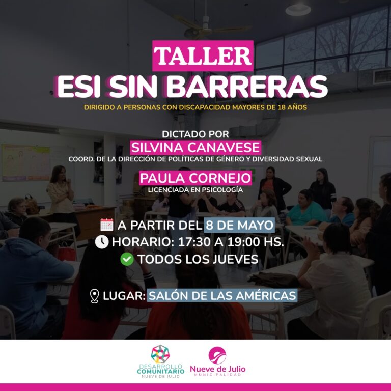 La Municipalidad lanza el taller “ESI sin barreras”, destinado a personas con discapacidad