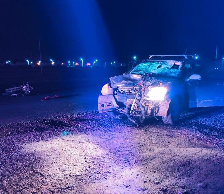 Un motociclista falleció tras chocar con un auto en la Ruta 46