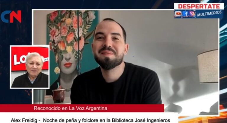 Alex Freidig, la voz revelación del folklore, llega a la Biblio con una peña bien criolla