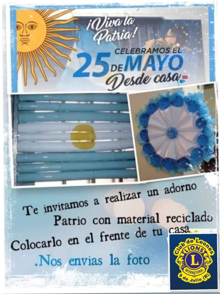 Que el 25 de Mayo sea ‘Celeste y Blanco’ propone el Club de Leones