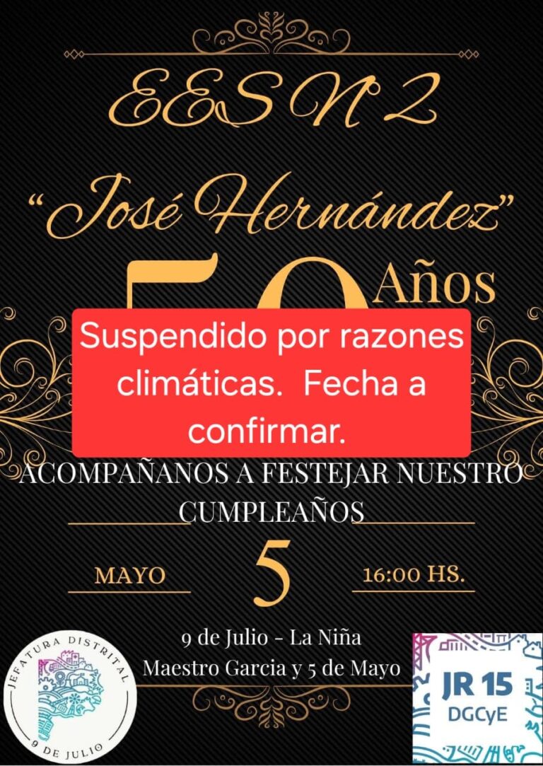 Se suspendió el acto por los 50 años de la Escuela Secundaria N°2 “José Hernández” en La Niña