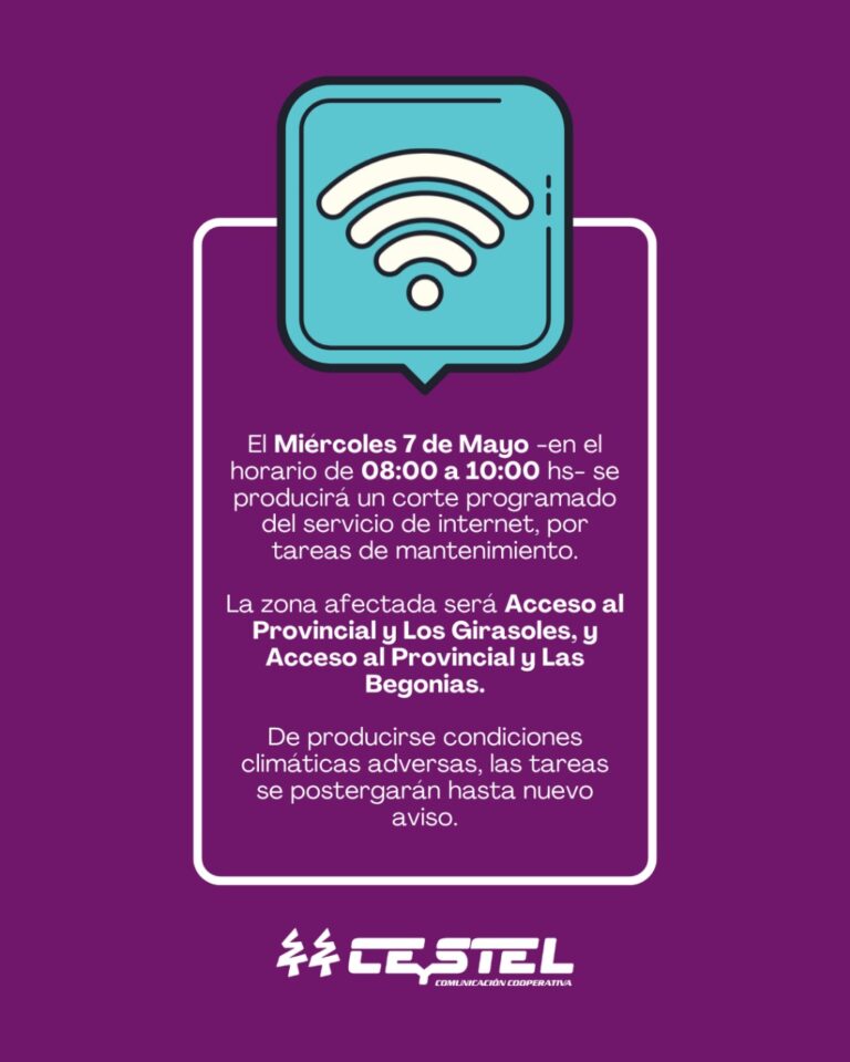 La Cooperativa programó un corte de Internet en El Provincial