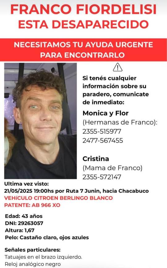 Se busca a un empleado bancario de Lincoln desaparecido en la Ruta 7
