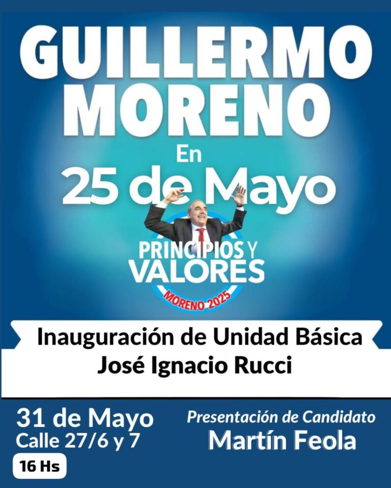 Guillermo Moreno visitará 25 de Mayo para encabezar un encuentro regional del espacio Principios y Valores
