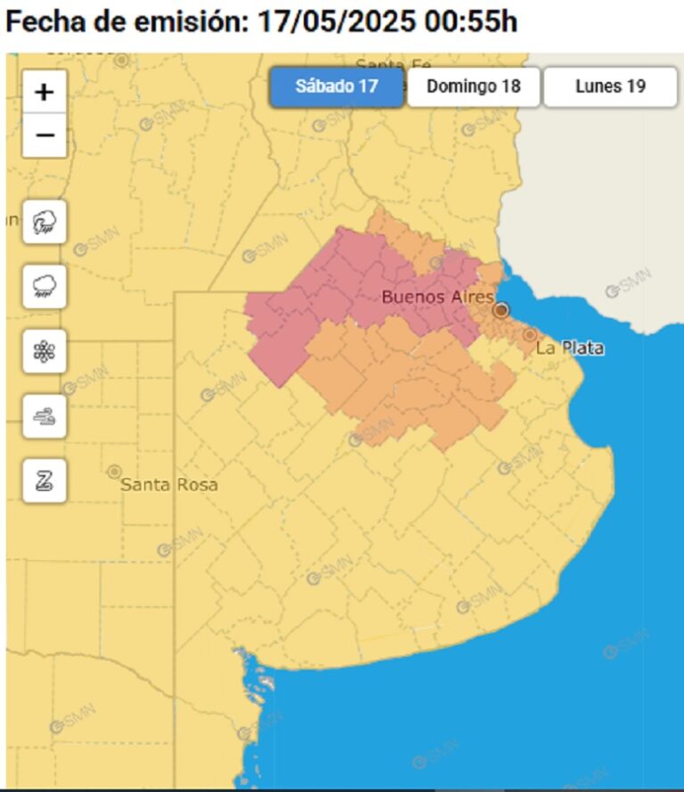 Alerta naranja en Nueve de Julio y la región por fuertes tormentas con ráfagas y granizo