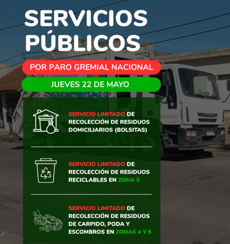 Paro de ATE: se verá limitado el servicio de recolección de residuos