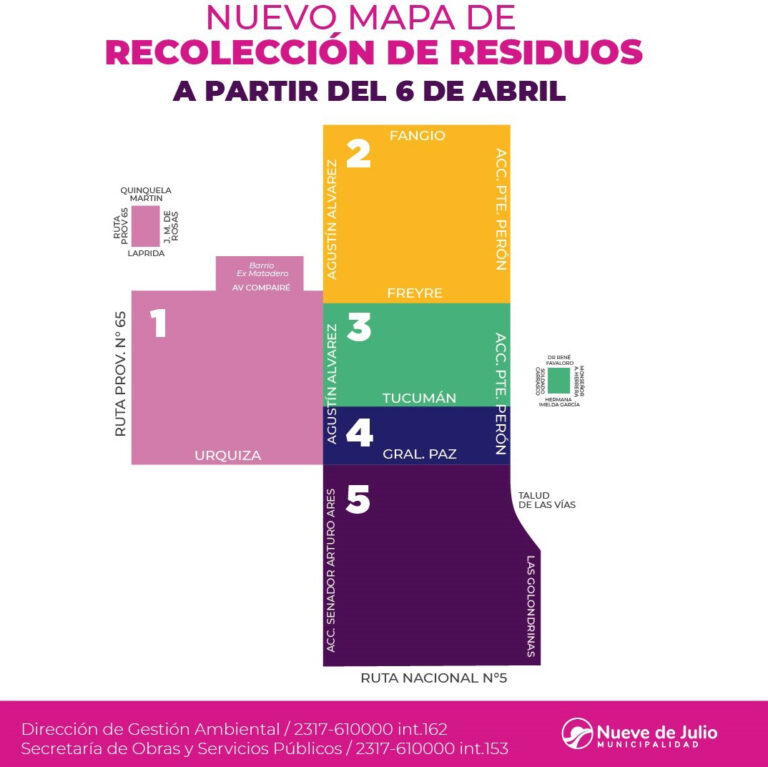 Nuevas zonas de recolección de carpidos y reciclables: rige el nuevo esquema del servicio