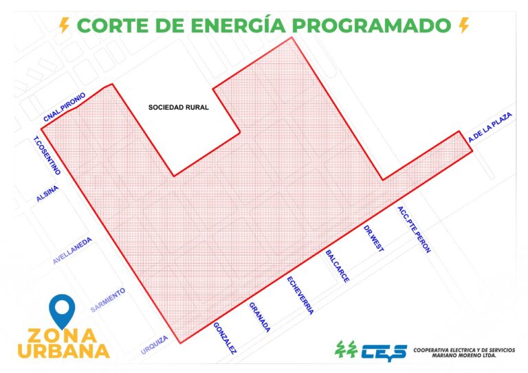 Corte de energía programado en la zona de Avda. Urquiza, Tomás Cosentino, Cardenal Pironio y Acceso Perón
