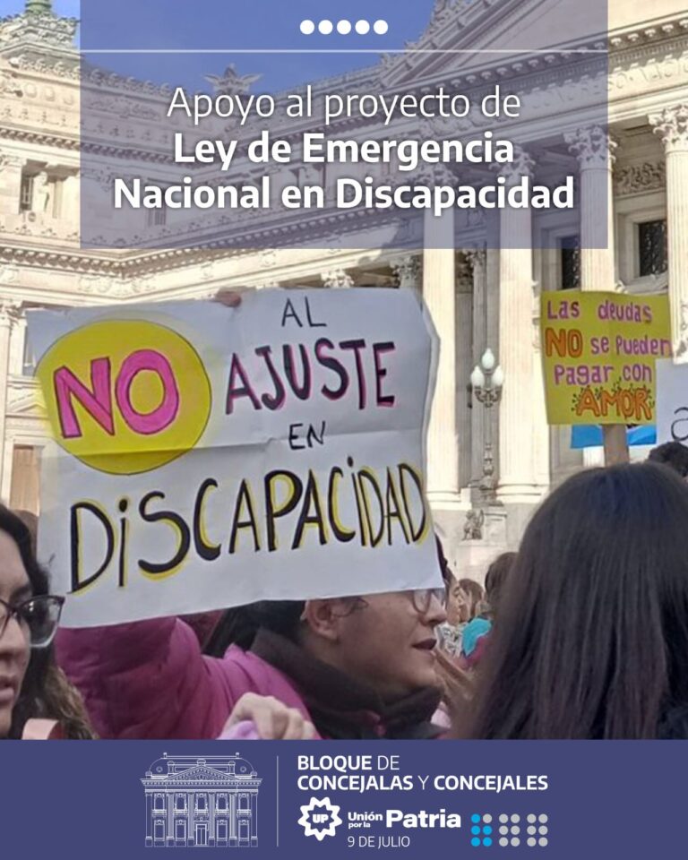 Apoyo al Proyecto de Ley de Emergencia Nacional en Discapacidad