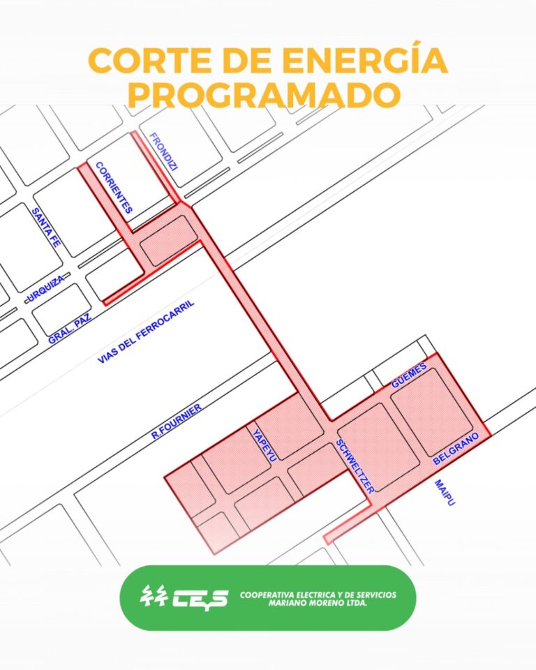 La CEyS programó un corte de luz para un sector de la ciudad
