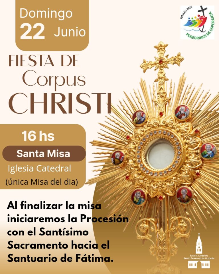 Este domingo, Nueve de Julio celebra Corpus Christi con misa única y procesión encabezada por el Obispo Ariel Torrado Mosconi