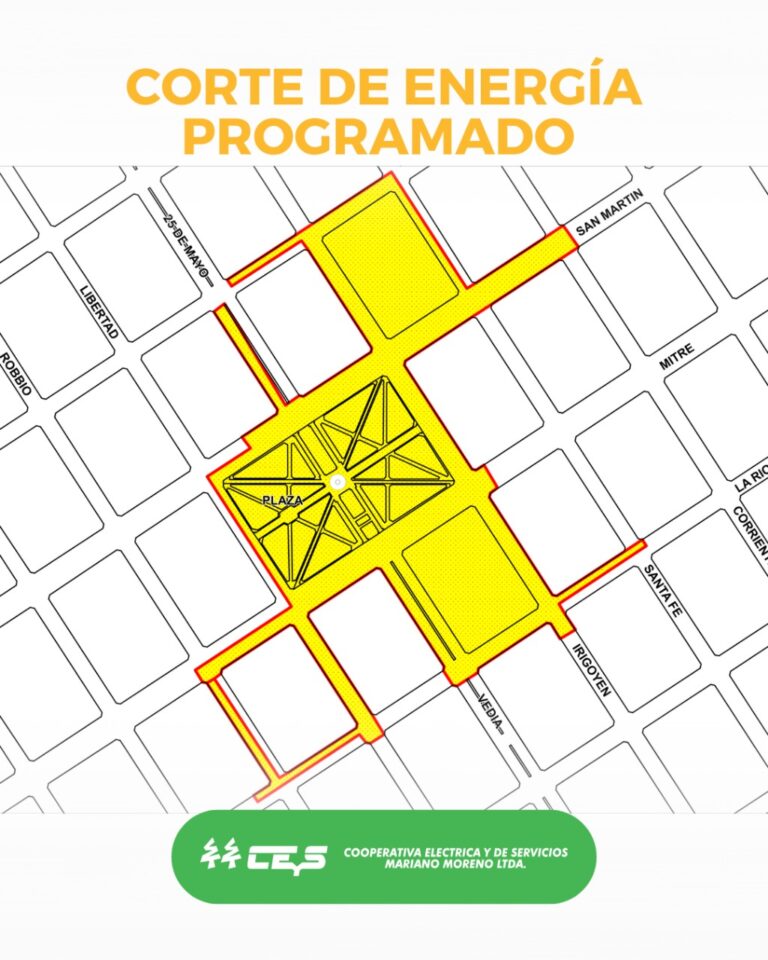 La CEyS programó un corte programado de energía para este miércoles 9 de julio