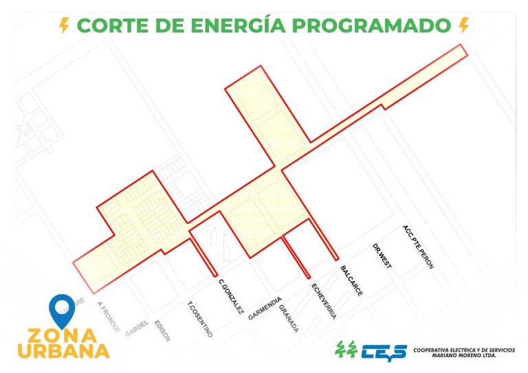 La CEyS programó dos cortes de energía para este jueves en zonas urbana y rural