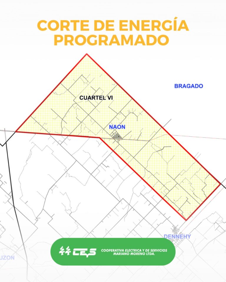 Corte Programado de Energía en Naón y la zona rural como también en el ingreso a El Provincial