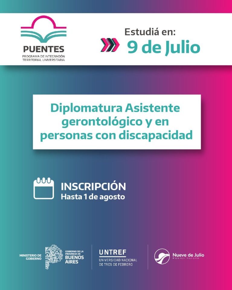 Se abre la inscripción para la diplomatura en asistencia gerontológica y discapacidad en San Cayetano