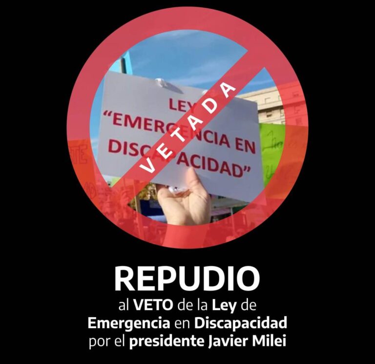 Fuerte repudio al veto de la Ley de Emergencia en Discapacidad por parte del bloque UxP