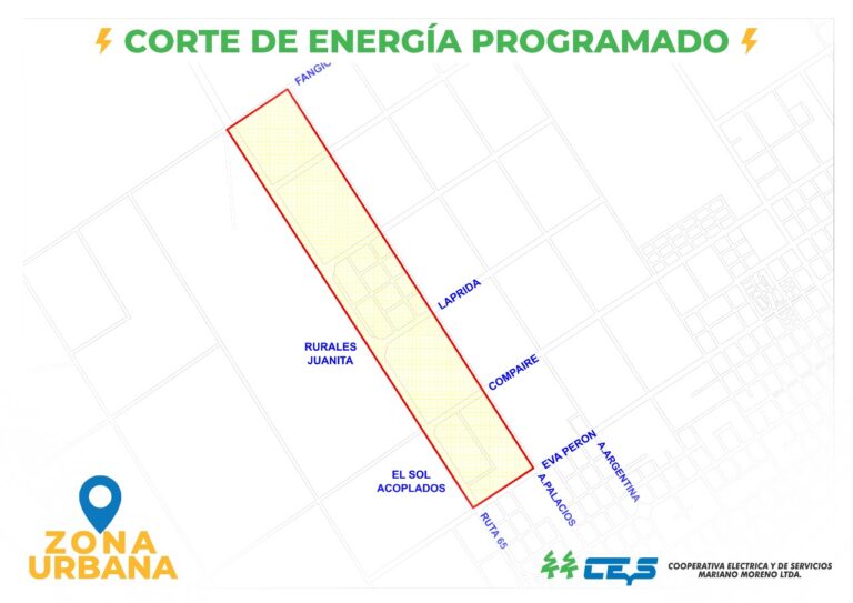 Corte de energía programado afectará a una zona urbana este miércoles