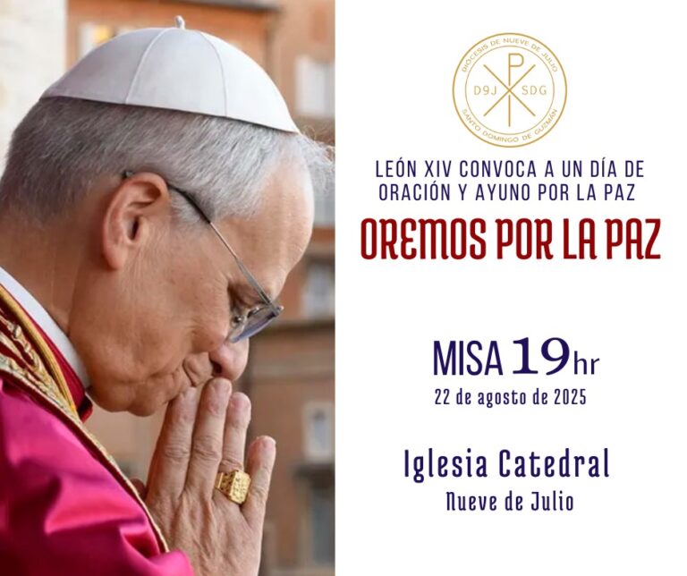 La Diócesis de Nueve de Julio convoca a una misa especial por la paz