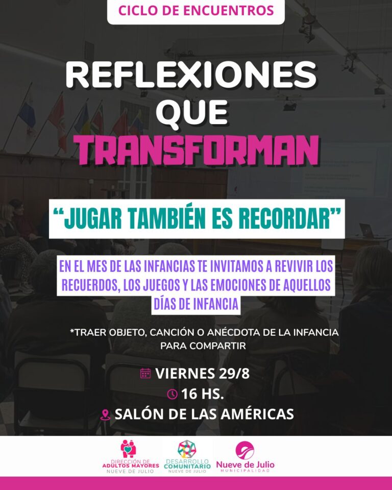 “Reflexiones que transforman”: invitan a un nuevo encuentro para personas mayores